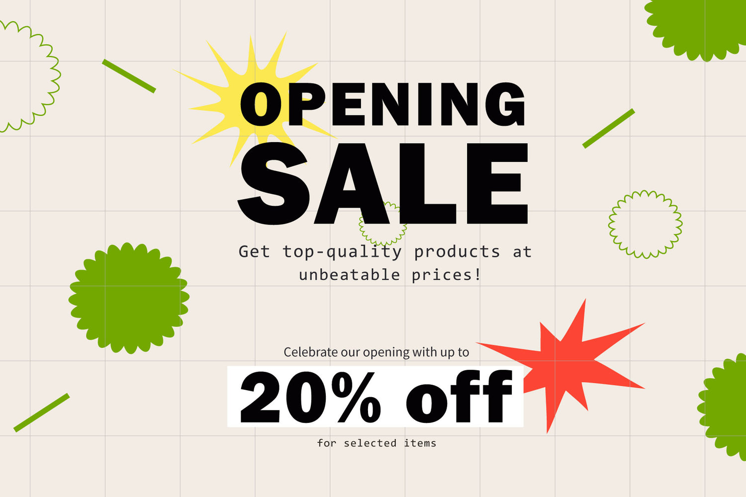 Grand Opening Special: Unlock Savings Up to 20% OFF!
