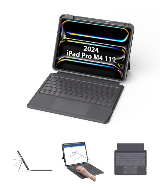 EIP Bluetooth Keyboard Case for iPad Pro 11 inch (M4) 2024 [US Layout]
