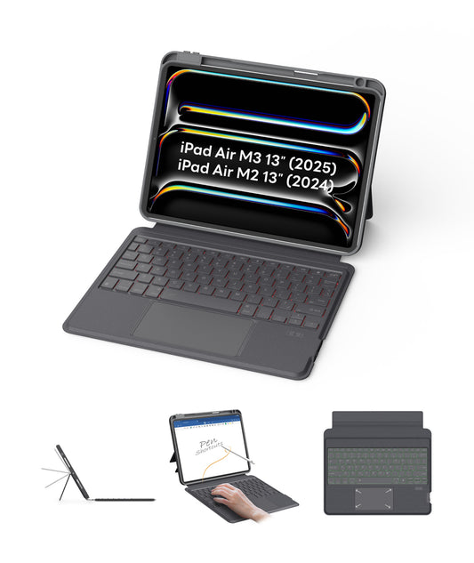 EIP Bluetooth Keyboard Case for iPad Air 13 inch (M3 2025/M2 2024)[US Layout]