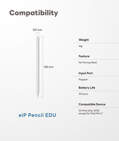 eiP EDU Pencil for iPad, Magnetic Charging for Pogo Pin Station [Contact us at service-us@lemeng.com.tw]