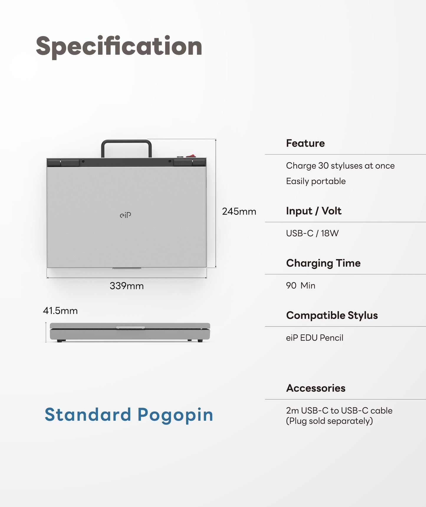eiP EDU Pencil for iPad, Magnetic Charging for Pogo Pin Station [Contact us at service-us@lemeng.com.tw]
