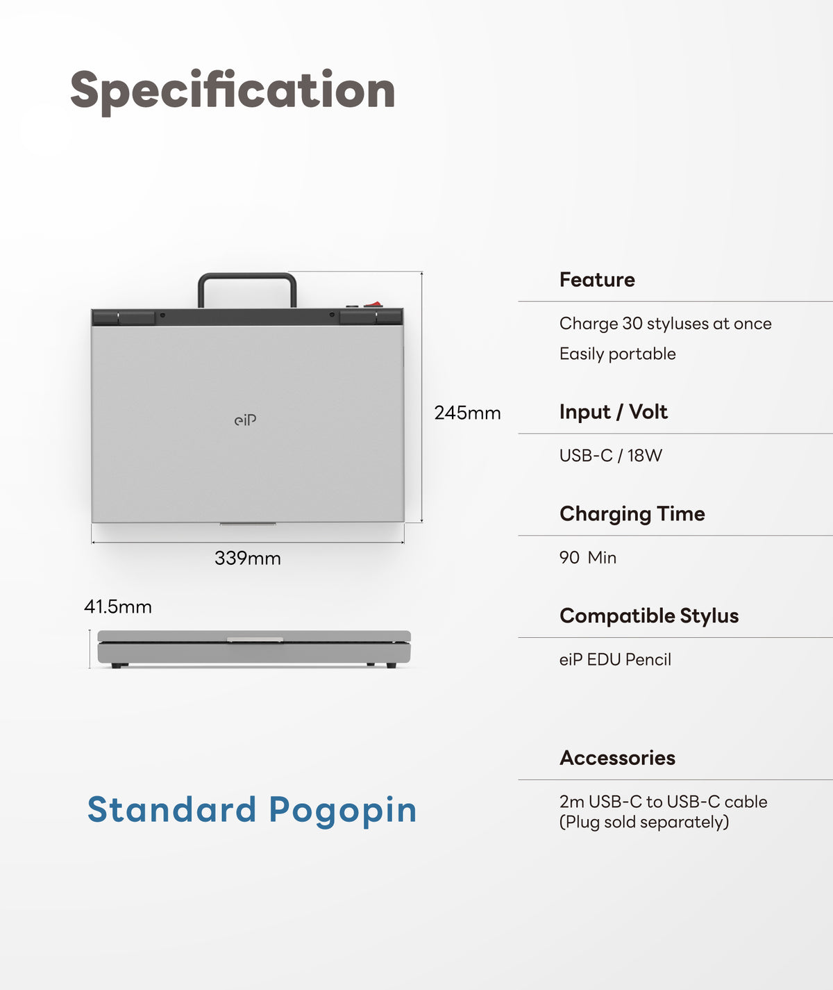 eiP EDU Pencil for iPad, Magnetic Charging for Pogo Pin Station [Contact us at service-us@lemeng.com.tw]