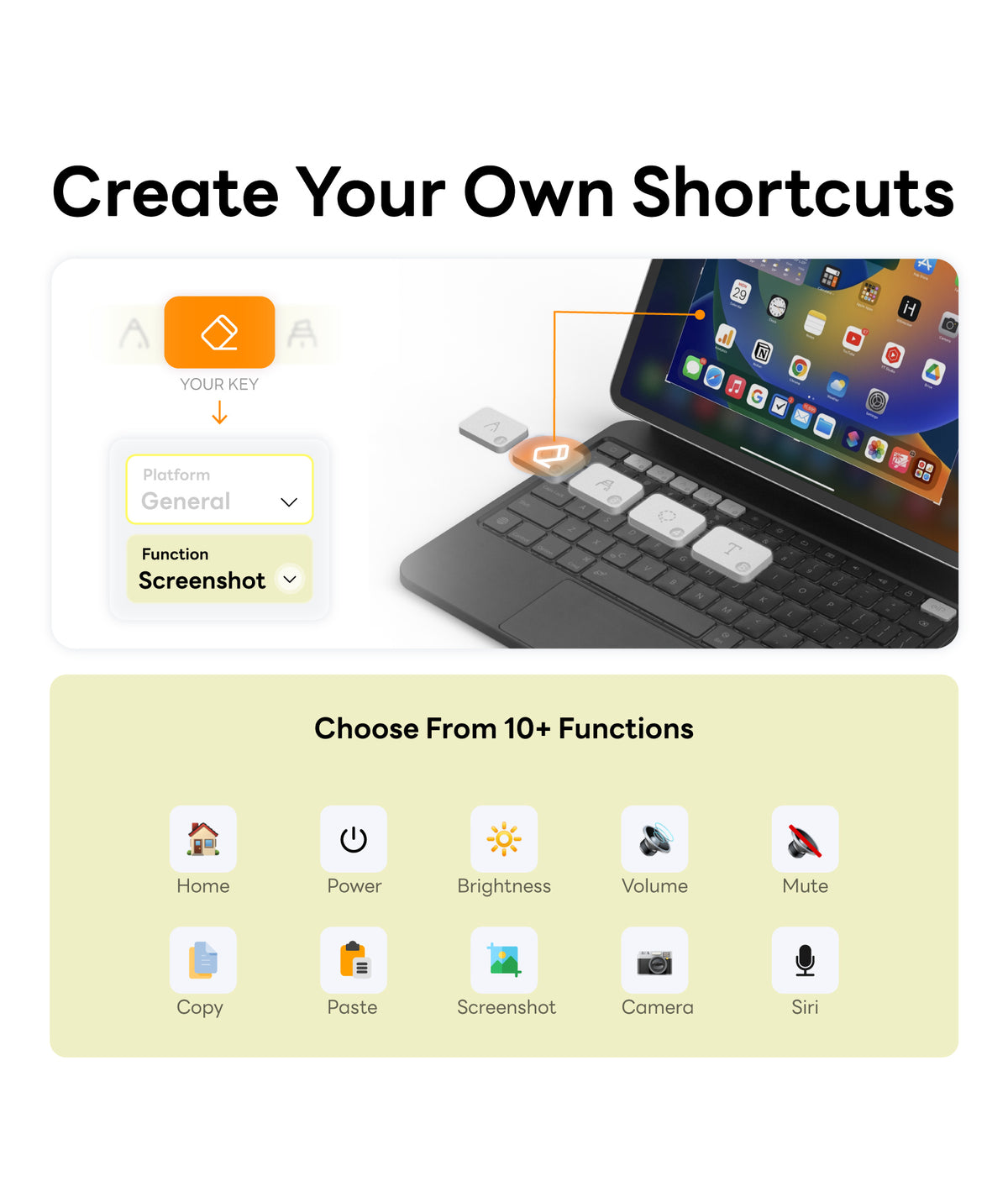 EIP Hyperkeys Keyboard for iPad - Magic Keyboard with Customizable Shortcuts