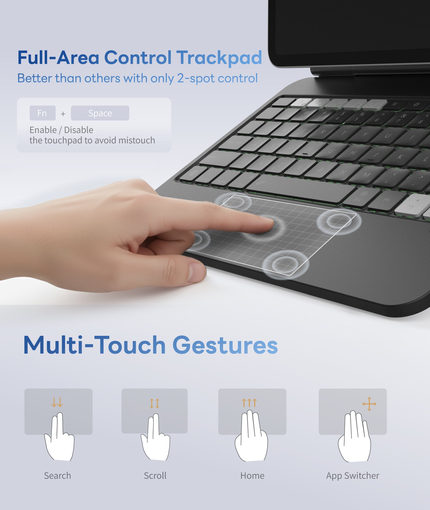 EIP Hyperkeys Keyboard for iPad Air 11″ M4/M3/M2/5/4 Gen ; Pro 11 inch 1–4th, Magic Keyboard with Customizable Shortcuts