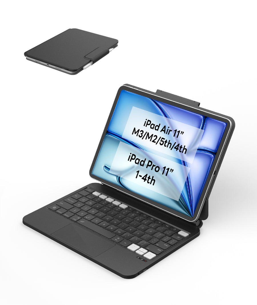 EIP Hyperkeys Keyboard for iPad Air 11″ M3/M2/5/4 Gen ; Pro 11 inch 1–4th, Magic Keyboard with Customizable Shortcuts