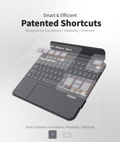 EIP Bluetooth Keyboard Case for iPad Air 13 inch (M4/M3 /M2)[US Layout]