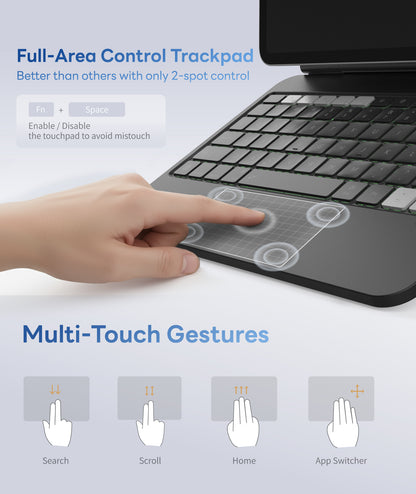 EIP Hyperkeys Keyboard for iPad 11th (A16) 2025 / 10th 2022 Generation, Magic Keyboard with Customizable Shortcuts