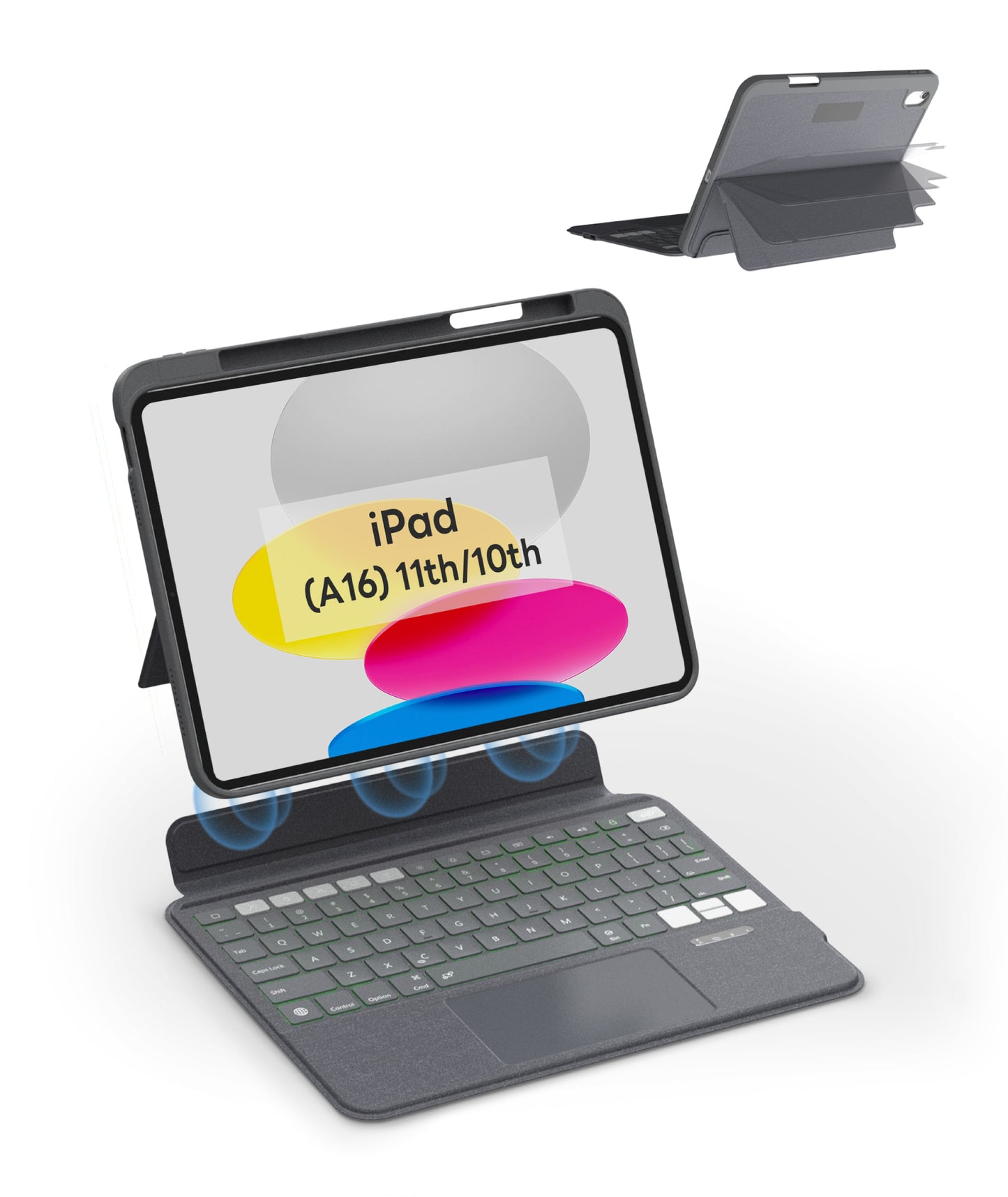EIP Magnetix Keyboard Case for iPad (A16) 11th/10th Generation (2025/2022)[US Layout]