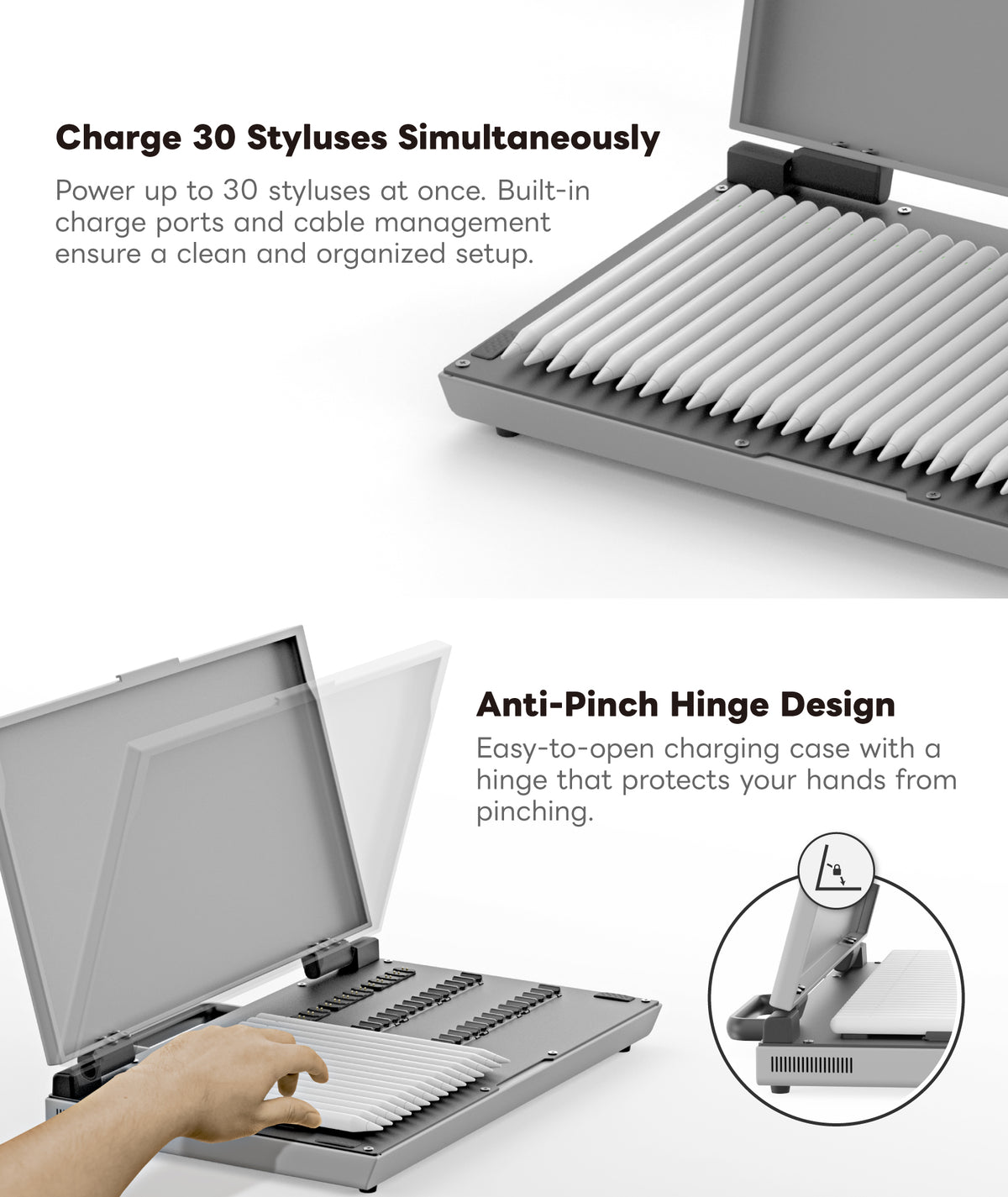 eiP USB-C Charging Station for iPad & Chromebooks Stylus, 30-Slot USB-C [Contact us at service-us@lemeng.com.tw]
