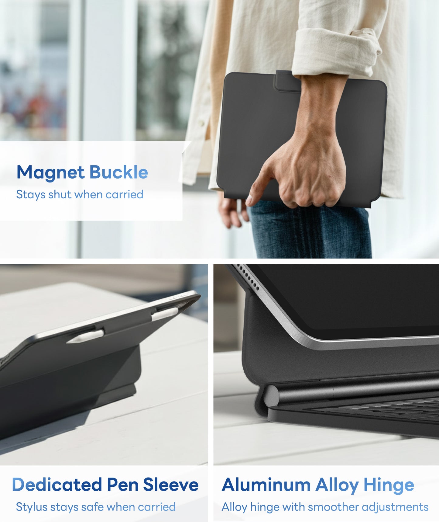 EIP Hyperkeys Keyboard for iPad Air 11″ M4/M3/M2/5/4 Gen ; Pro 11 inch 1–4th, Magic Keyboard with Customizable Shortcuts