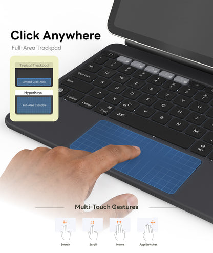 EIP Hyperkeys Keyboard for iPad - Magic Keyboard with Customizable Shortcuts
