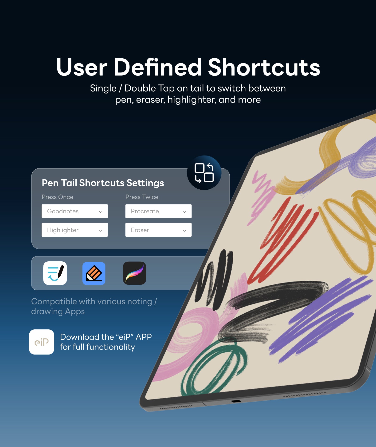 eiP Pencil X for iPad, Custom Shortcuts – eiP Store
