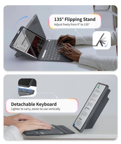 EIP Bluetooth Keyboard Case for iPad Air 13 inch (M4/M3 /M2)[US Layout]