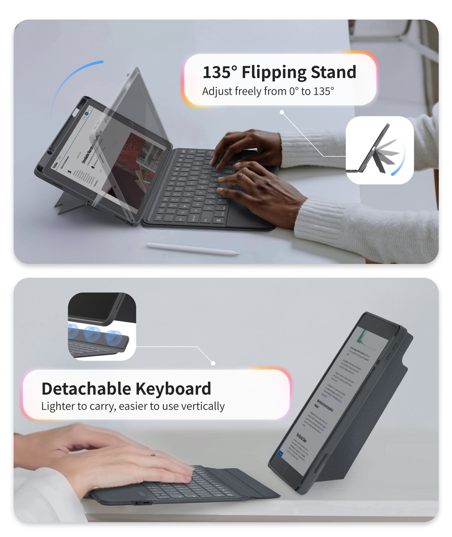 EIP Bluetooth Keyboard Case for iPad 10.2 inch (7th/8th/9th Gen)[US Layout]