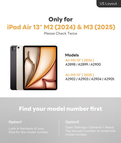 EIP Bluetooth Keyboard Case for iPad Air 13 inch (M3 /M2)[US Layout]