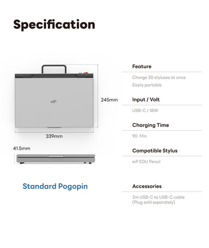 eiP Pogopin Charging Station for iPad Stylus, 30-Slot    [Contact us at service-us@lemeng.com.tw]