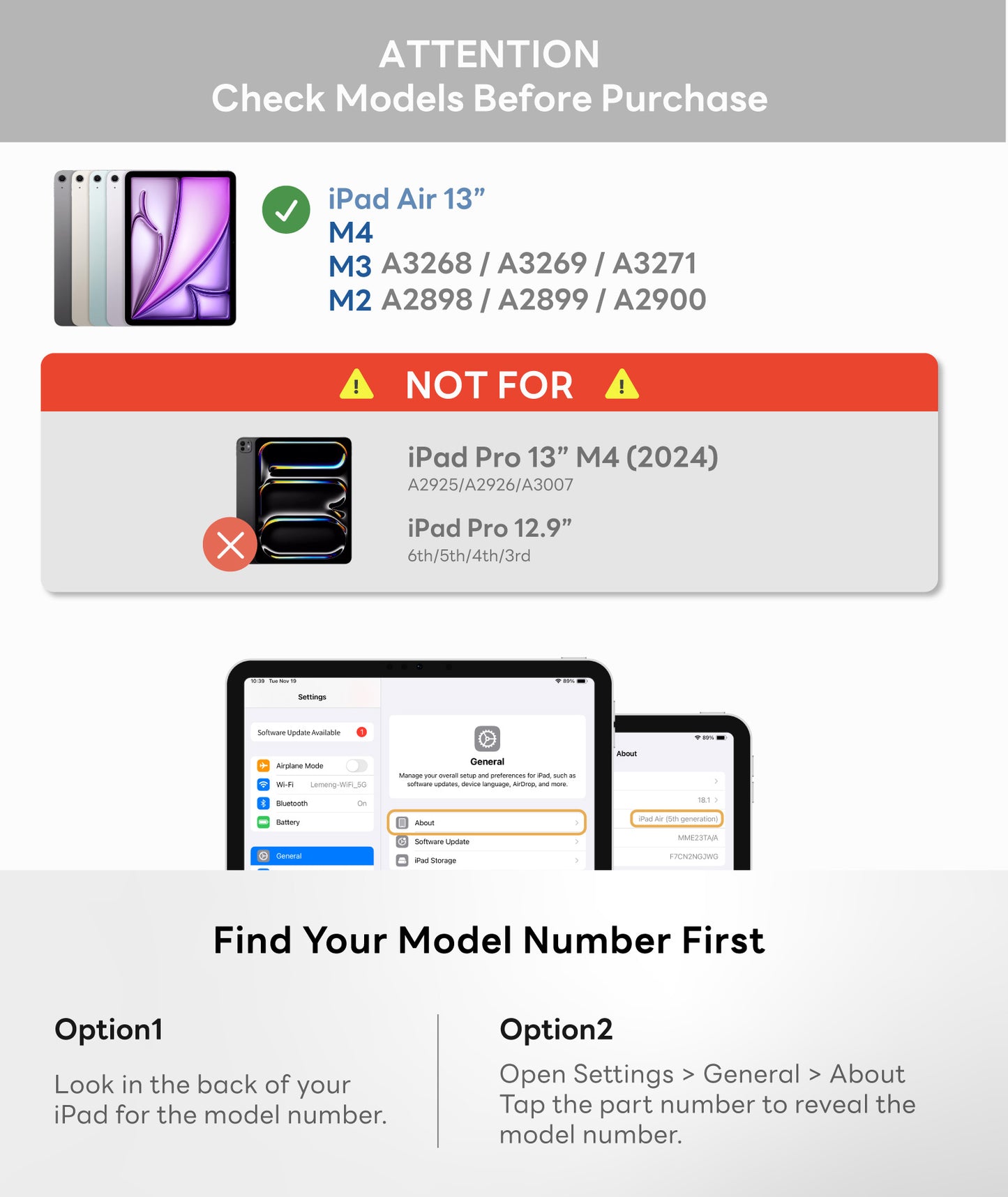 EIP Bluetooth Keyboard Case for iPad Air 13 inch (M4/M3 /M2)[US Layout]