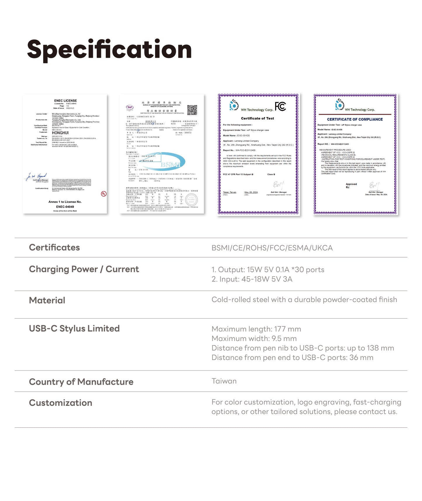eiP Pogopin Charging Station for iPad Stylus, 30-Slot    [Contact us at service-us@lemeng.com.tw]