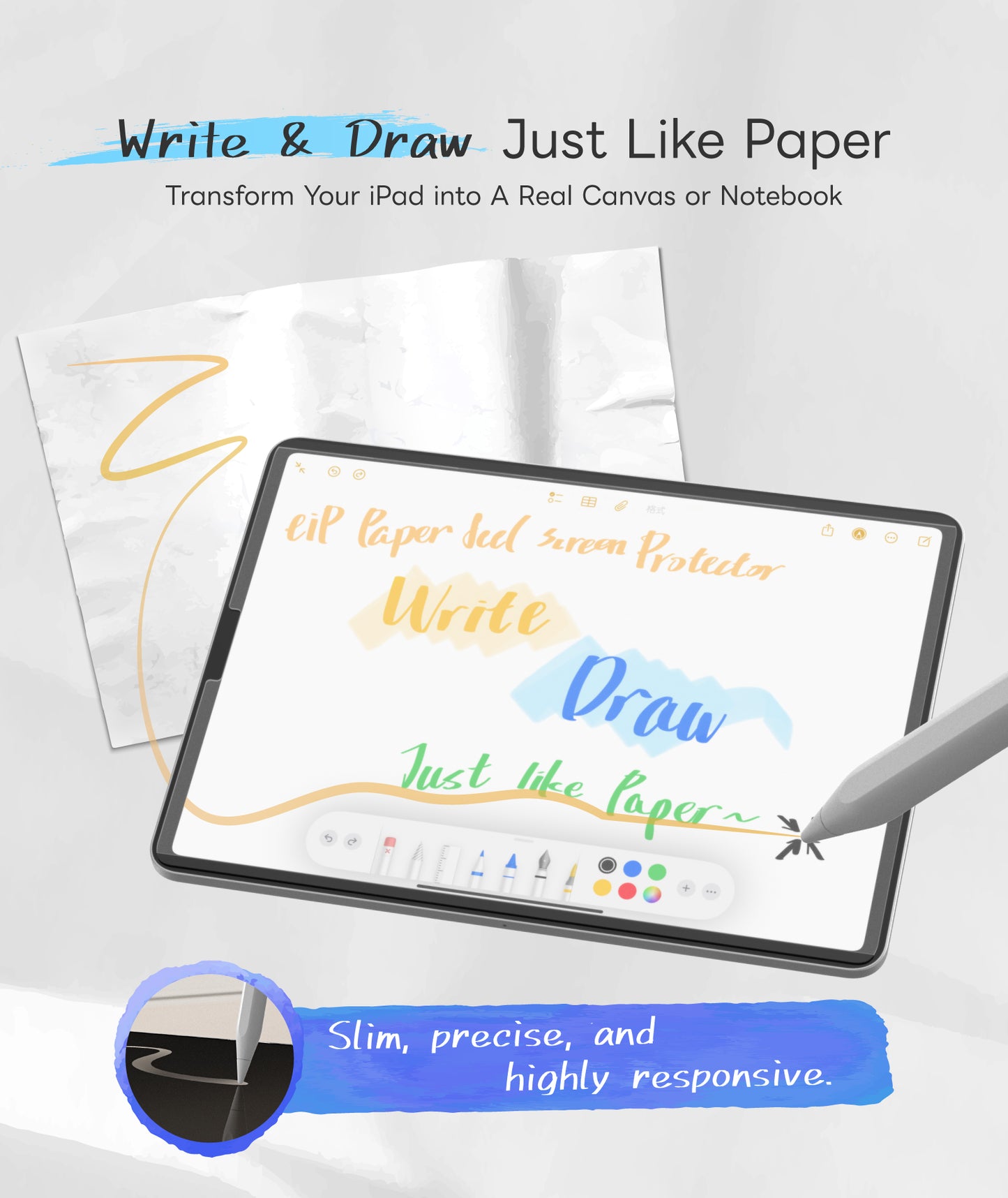 EIP Detachable Paper-feel Screen Protector - Anti-Blue Light