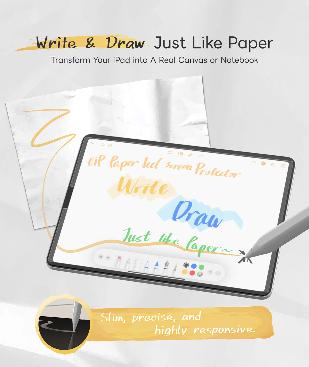 EIP Detachable Paper-feel Screen Protector-iPad
