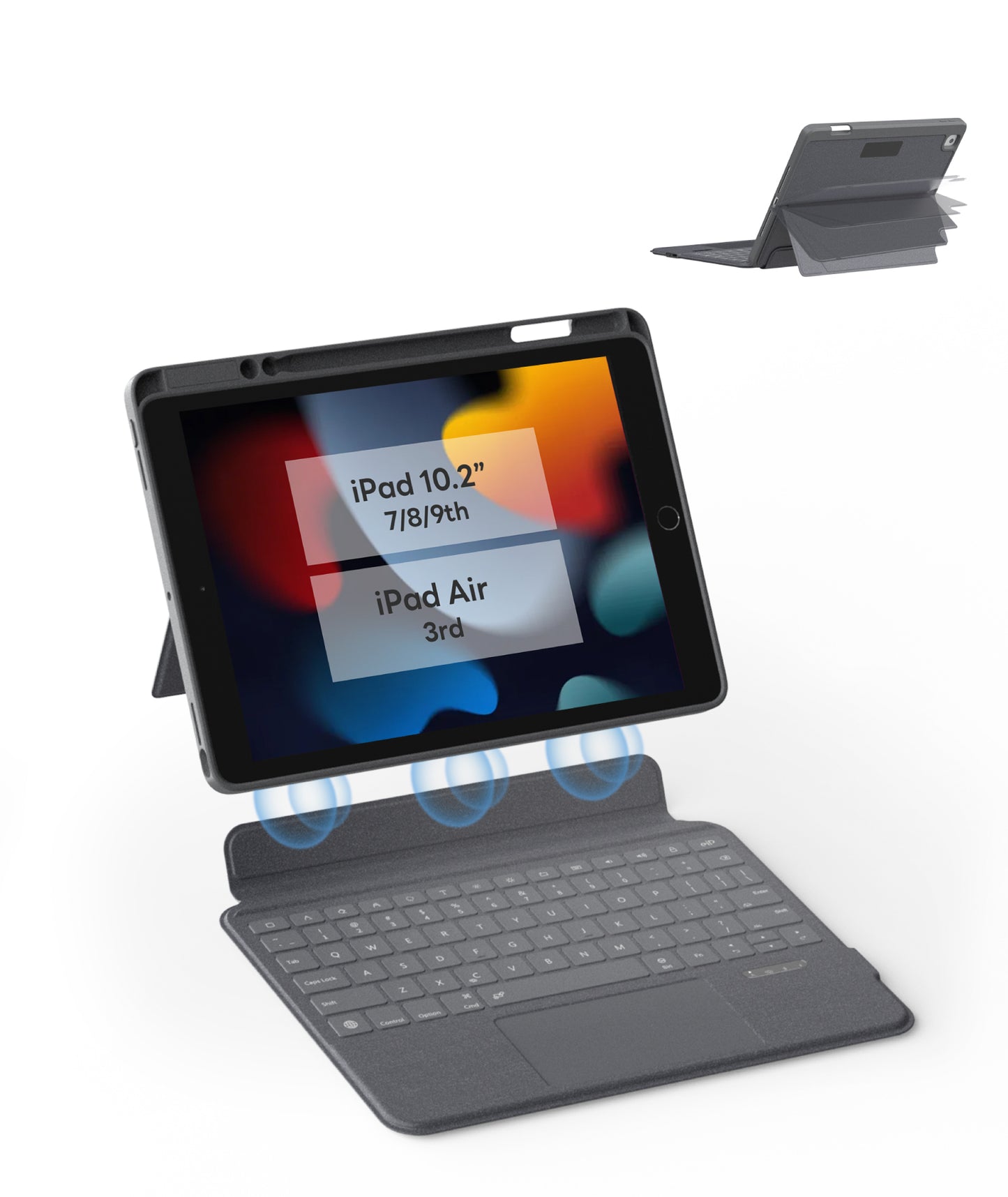 EIP Bluetooth Keyboard Case for iPad 10.2 inch (7th/8th/9th Gen)[US Layout]