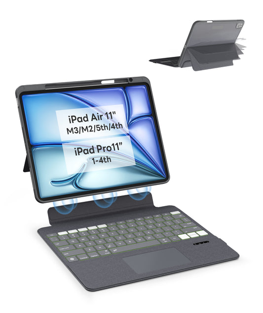 EIP Magnetix Keyboard Case for iPad Air 11 inch M3/M2 (2025/2024)/5th/4th [Not for Pro 11 M4][US Layout]